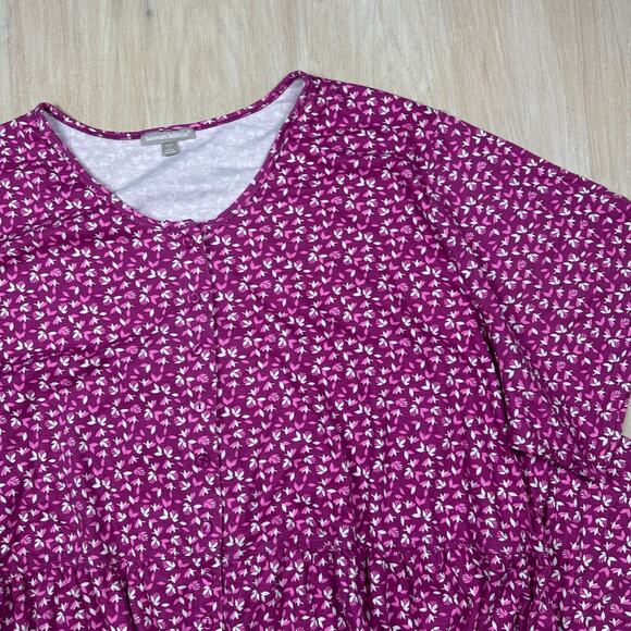 Woman Within Floral Button Up Empire Waist Pockets Midi Dress Plus 5X 38/40 - Picture 6 of 16